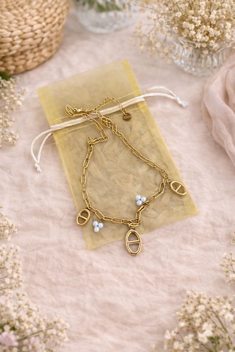 ✨ Collier doré perlé – élégance raffinée ✨